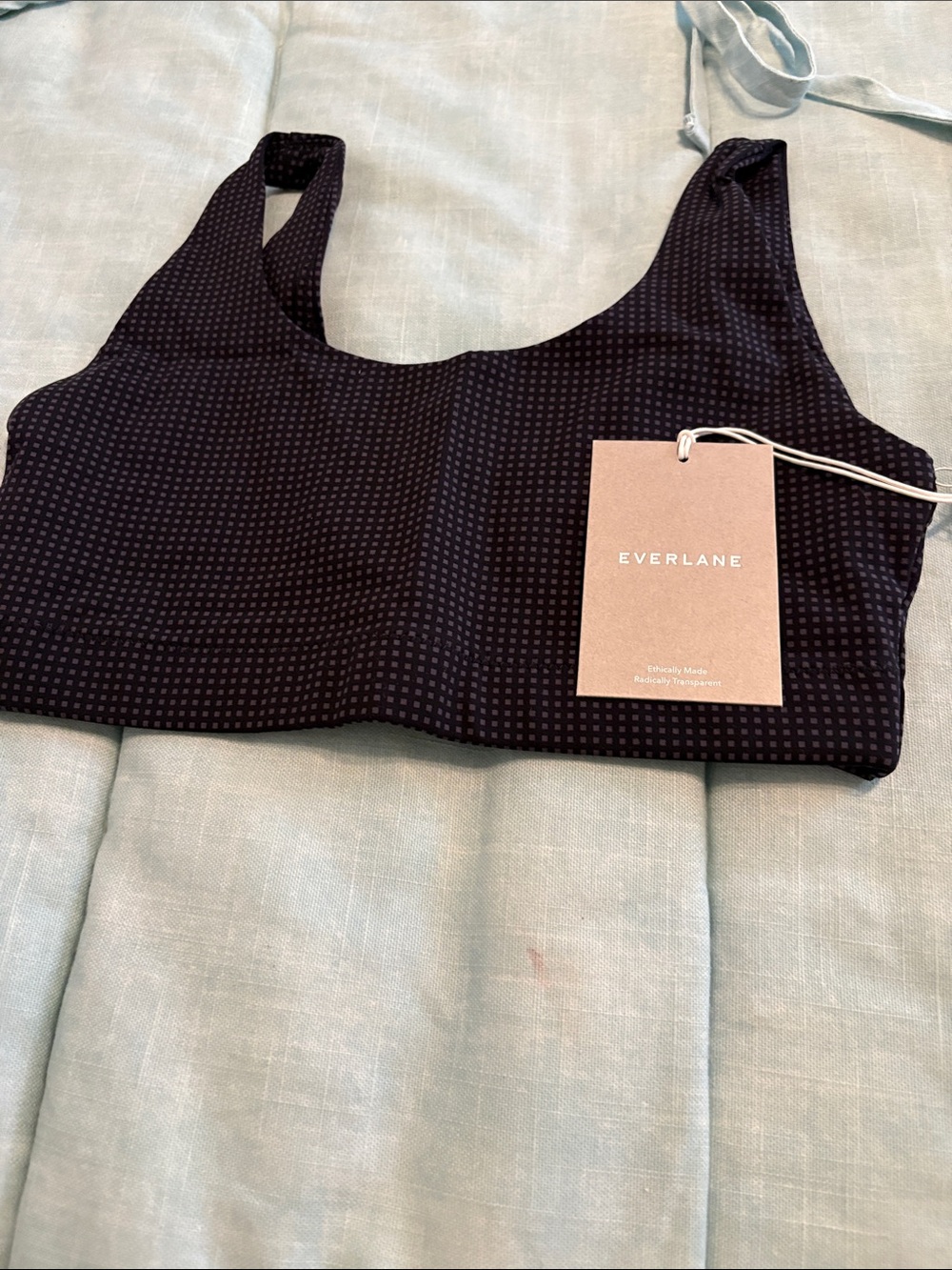 Everlane Black Microdot Scoop Bralette with Tag